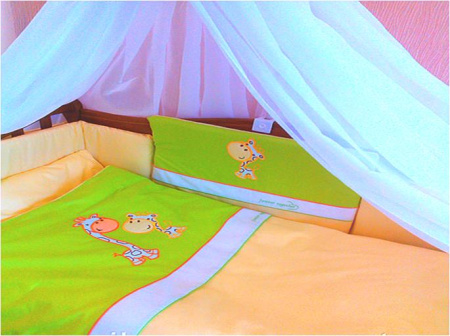 Комплект в кроватку "Два жирафа" 7 предм.зеленый 30834